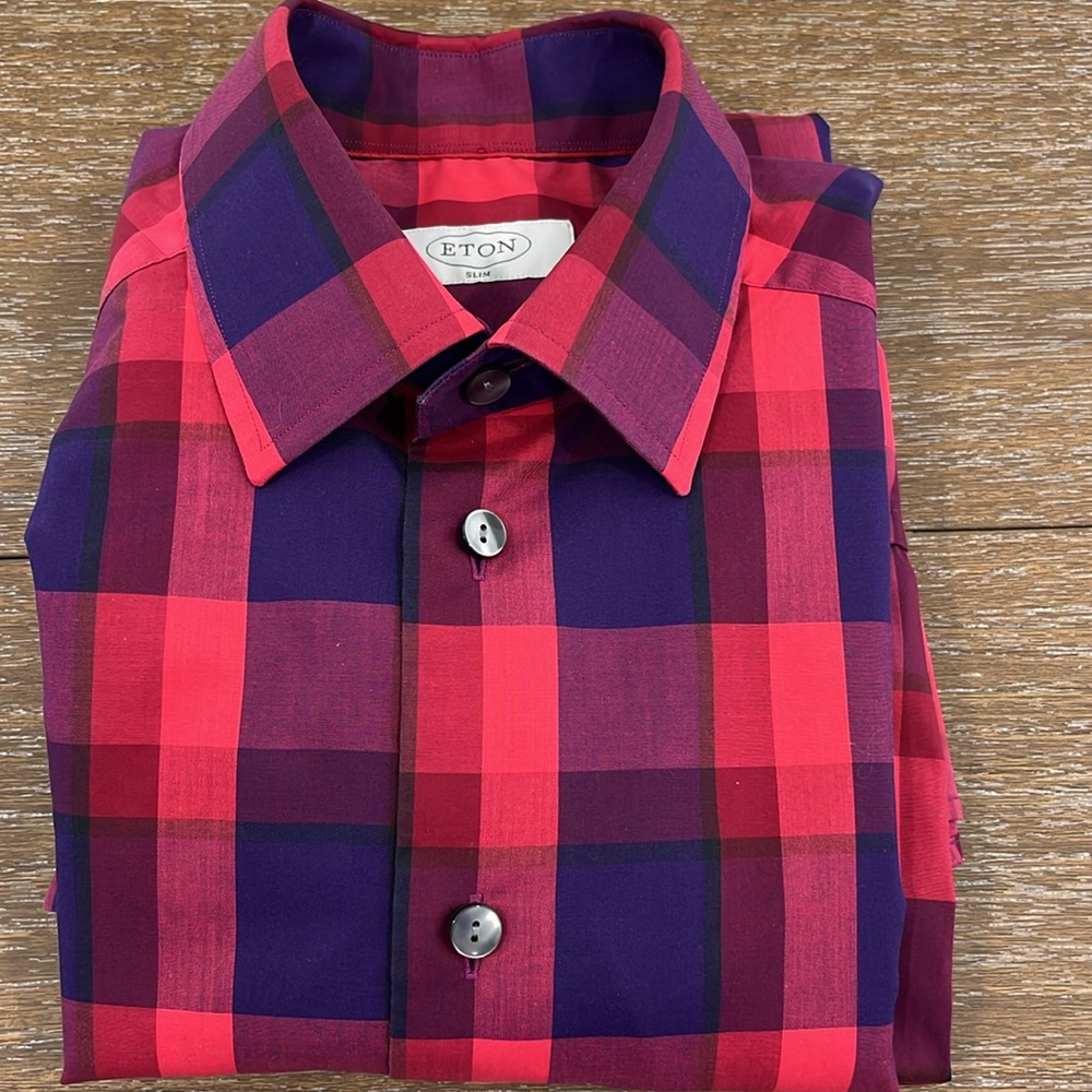 Eton slim fit dress shirt 38/15 size small